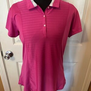 Pebble Beach Berry Pink Short Sleeve Button-Down Polo